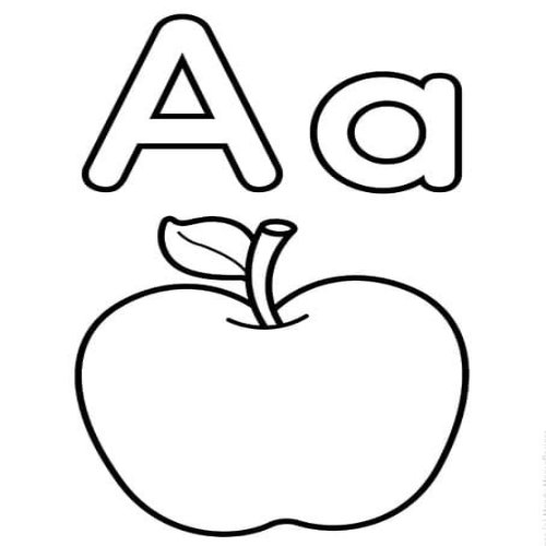 Letter A Coloring and Drawing