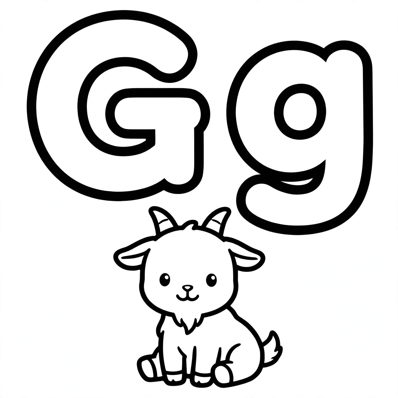 Letter G Coloring Page – G is for Goat