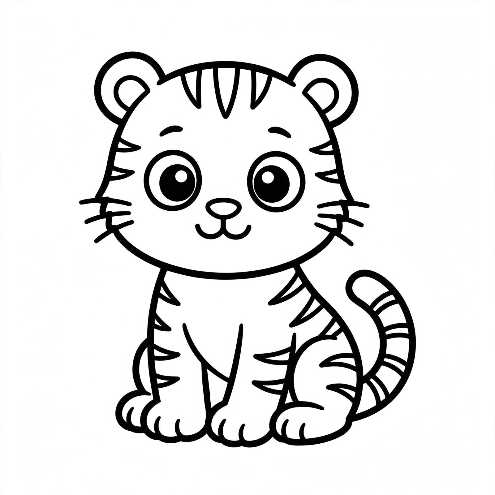 Tiger Drawing for Kids – Free Online Tiger Coloring Page
